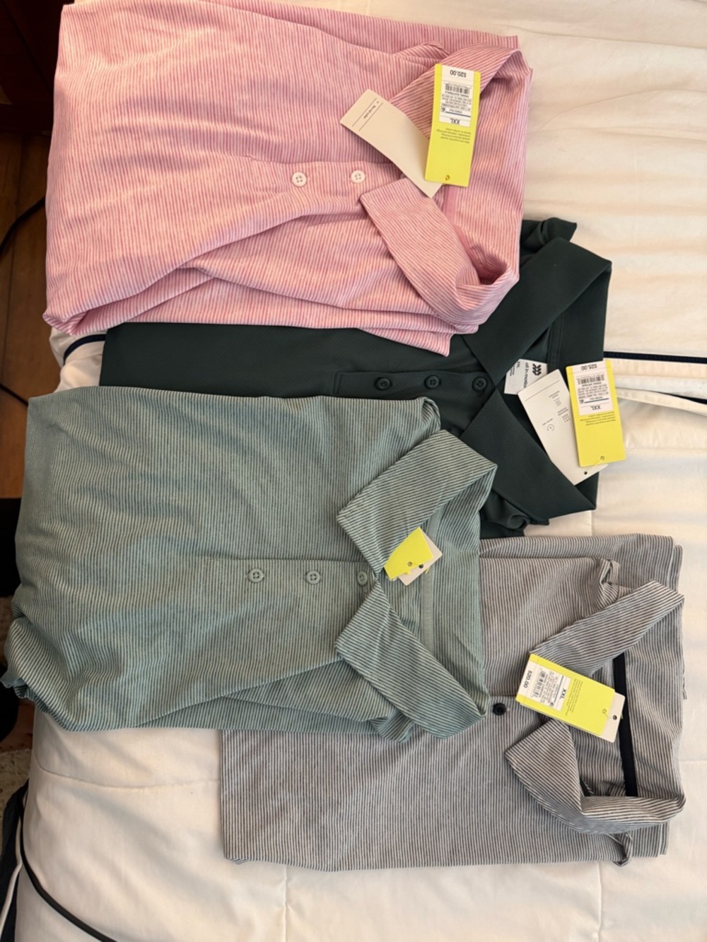 all in motion Men's Polo Pack - Pink, Dark Green, Sage, Light Gray
